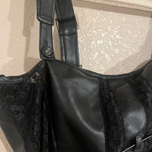 Maniére de Voir vegan leather and lace corset top size us 12 - Picture 2 of 5